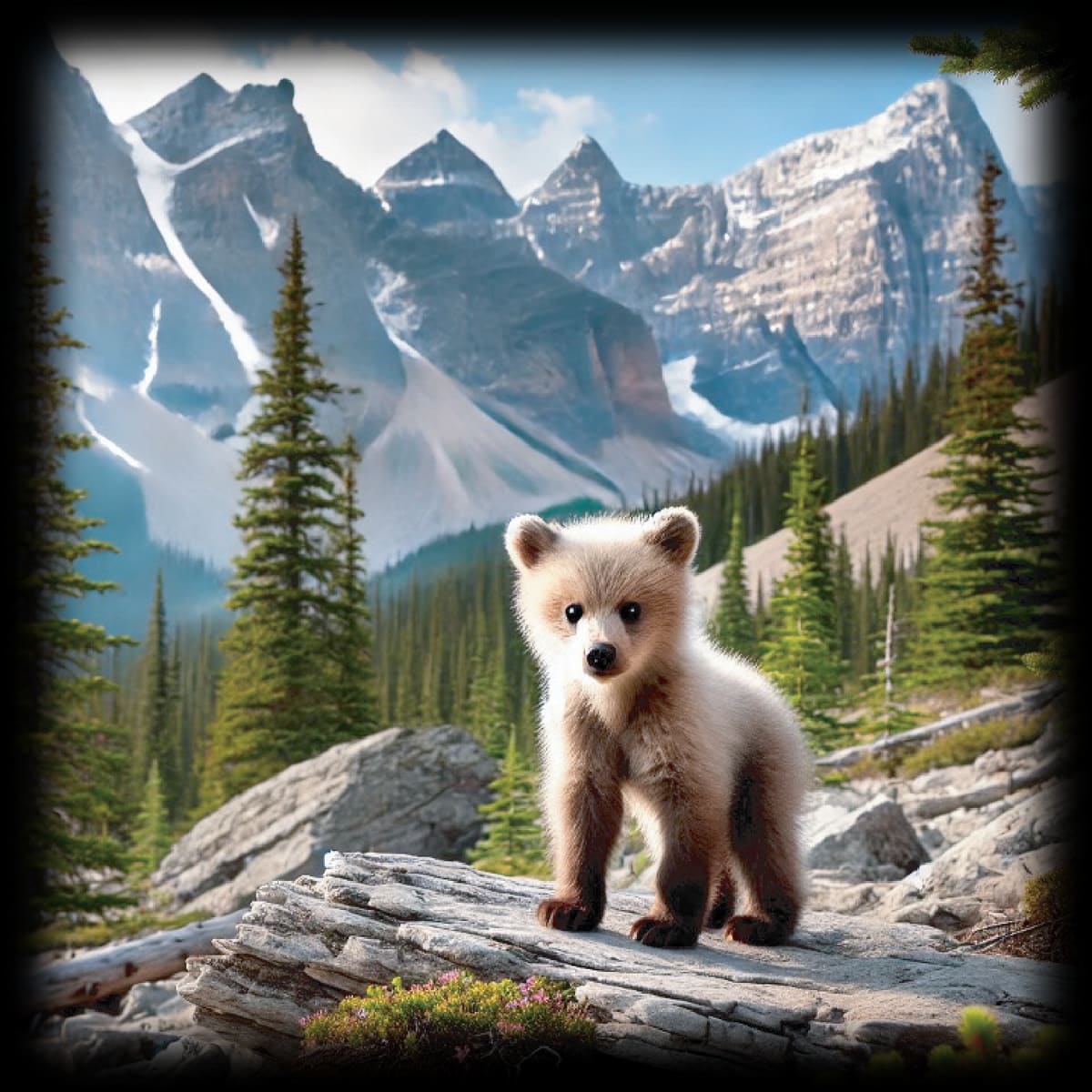 "Mountain Bear Cub - First Adventure" - ASScoozie Design on FrostBuddy Universal Buddy | A Sweet Sip