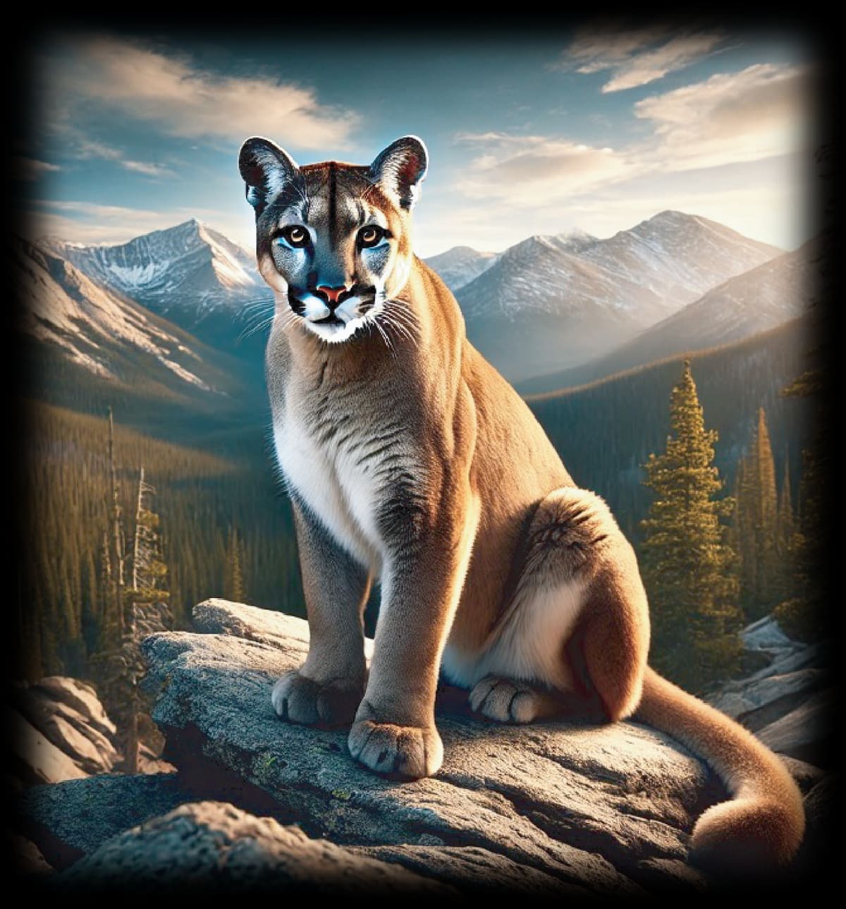 "Mountain Lion Warrior - Golden Overlook" - ASScoozie Design on FrostBuddy Universal Buddy | A Sweet Sip