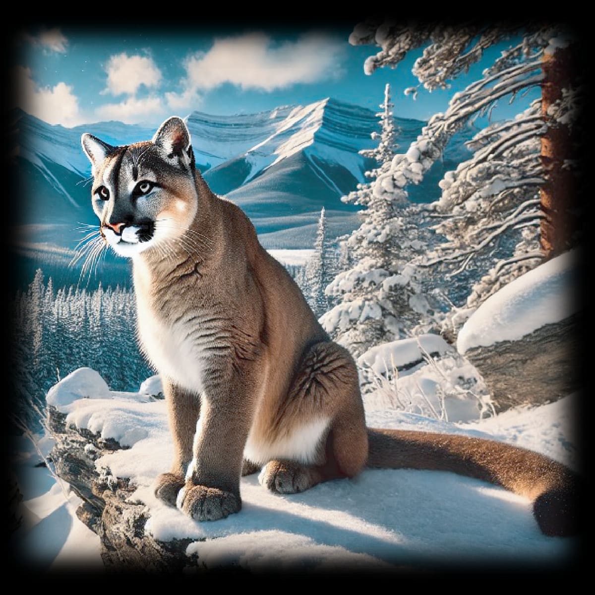 "Mountain Lion Warrior - Winter Prowl" - ASScoozie Design on FrostBuddy Universal Buddy | A Sweet Sip