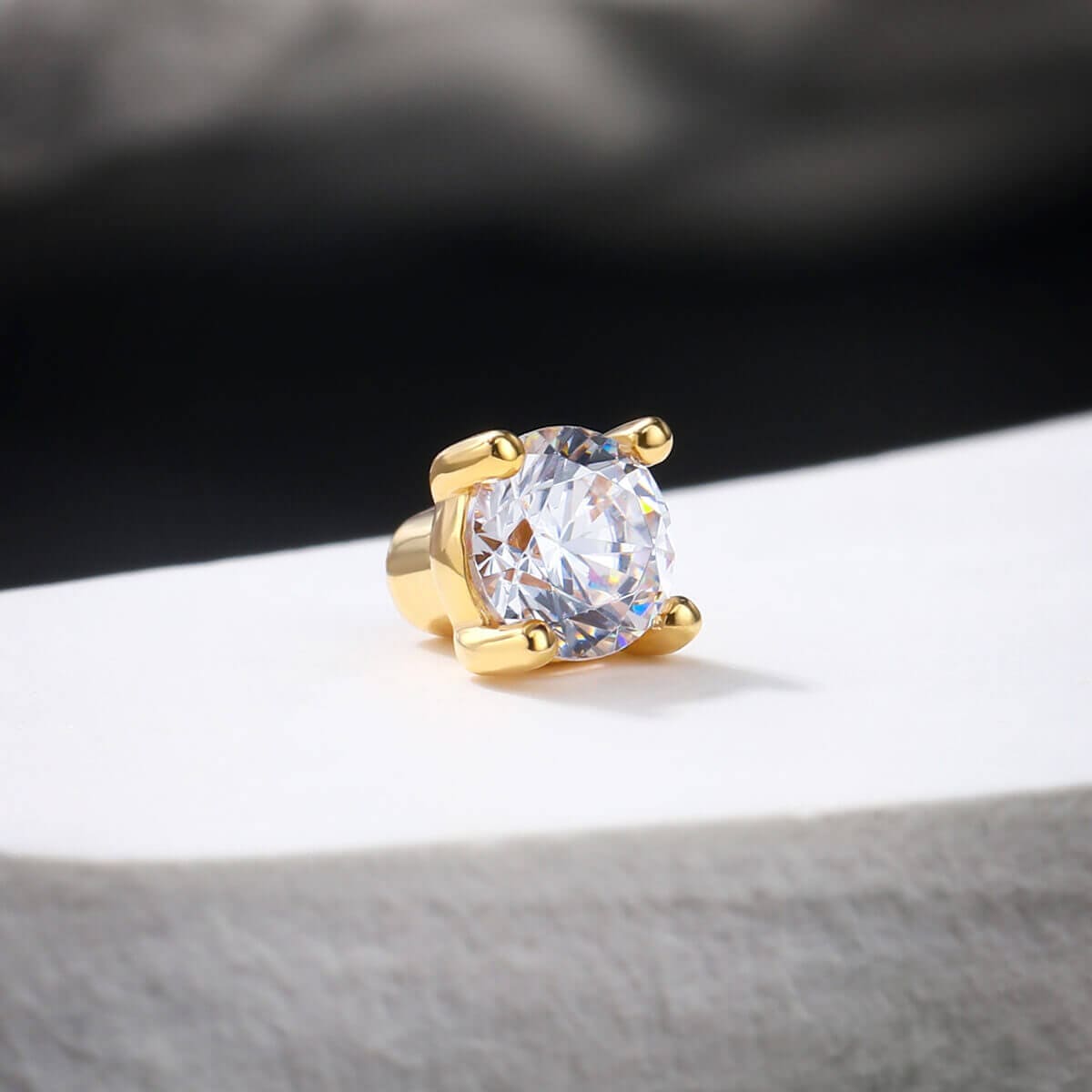 14K Gold CZ Replacement Belly Ring Ball