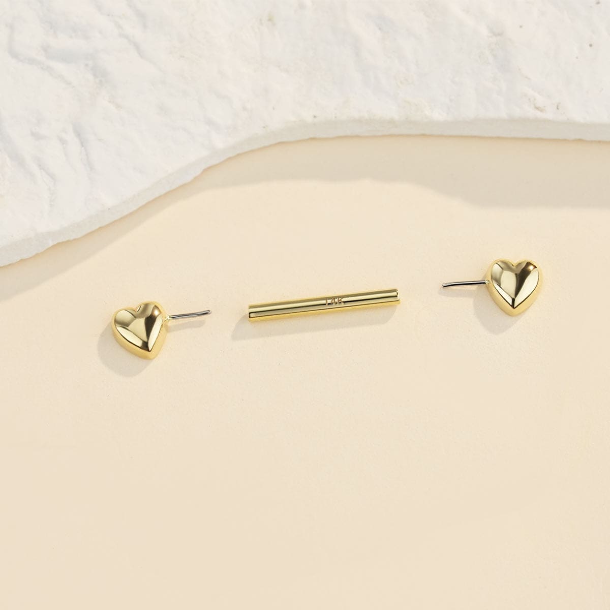 14K Gold Heart Nipple Barbell