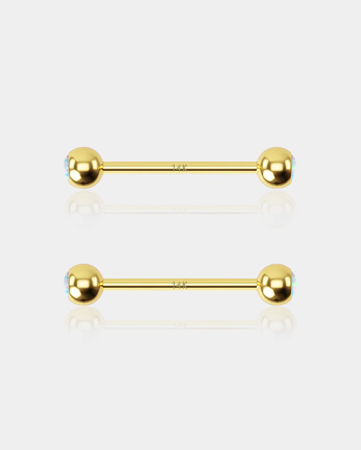 14K Gold Opal Ball Nipple Ring