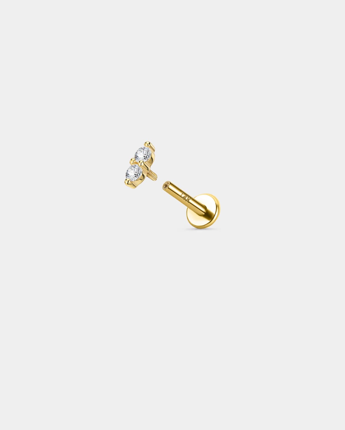 14K Solid Gold Moissanite Cartilage Stud