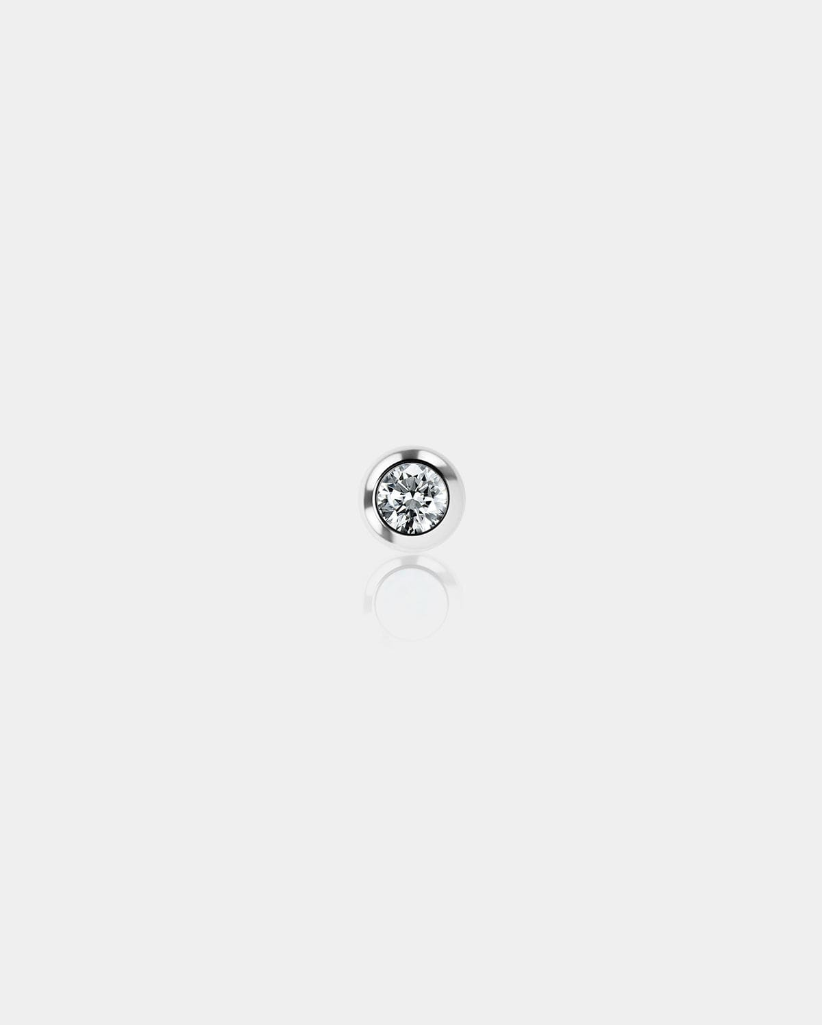 14K White Gold CZ Ball Nipple Ring