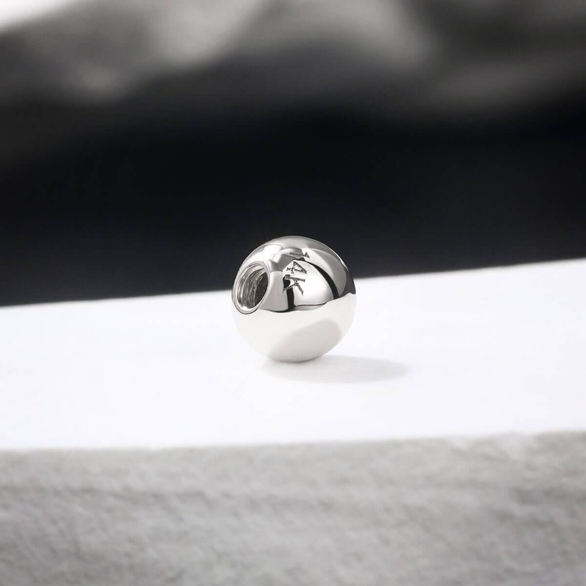 14K White Gold CZ Belly Ring Ball