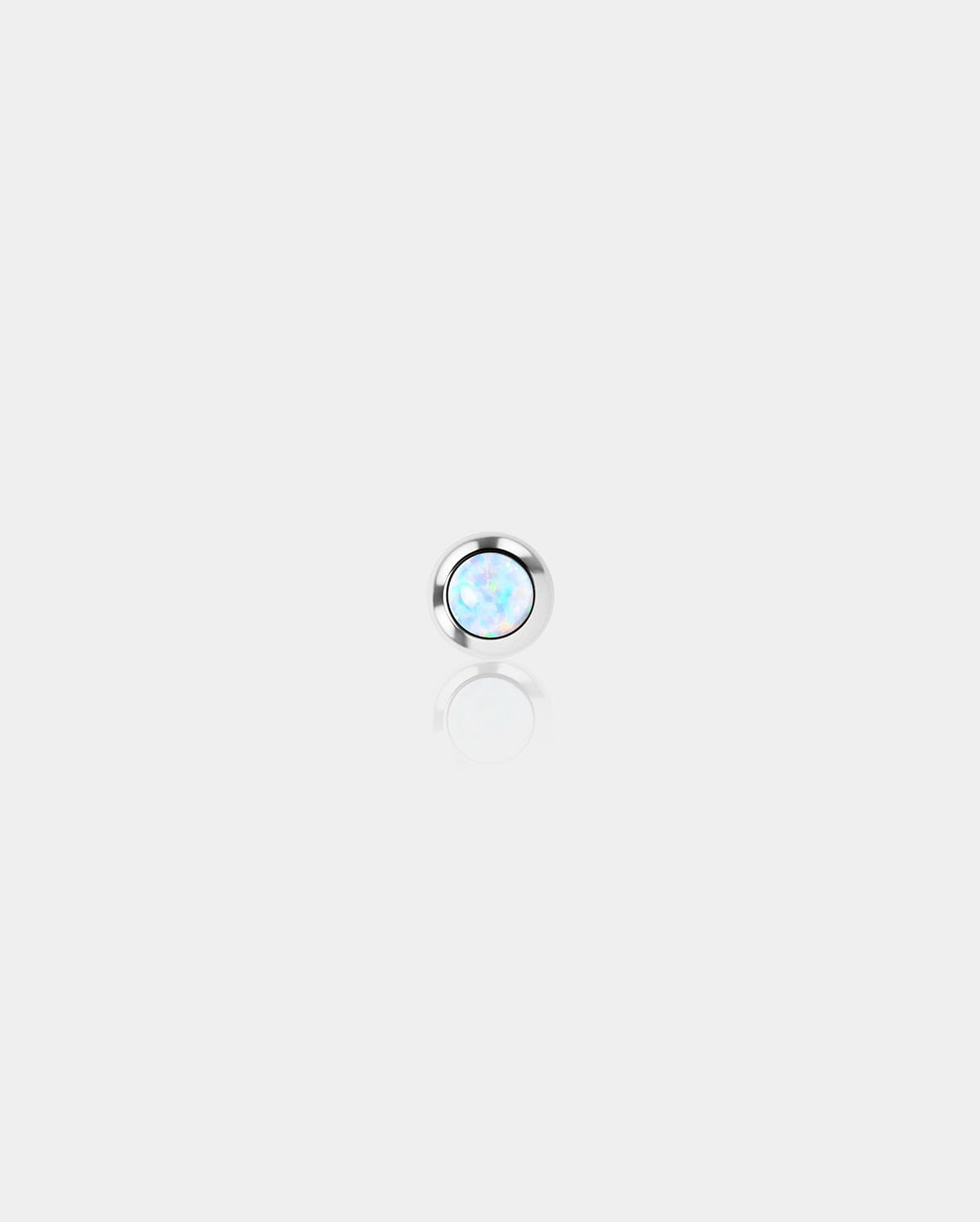 14K White Gold Opal Ball Nipple Ring