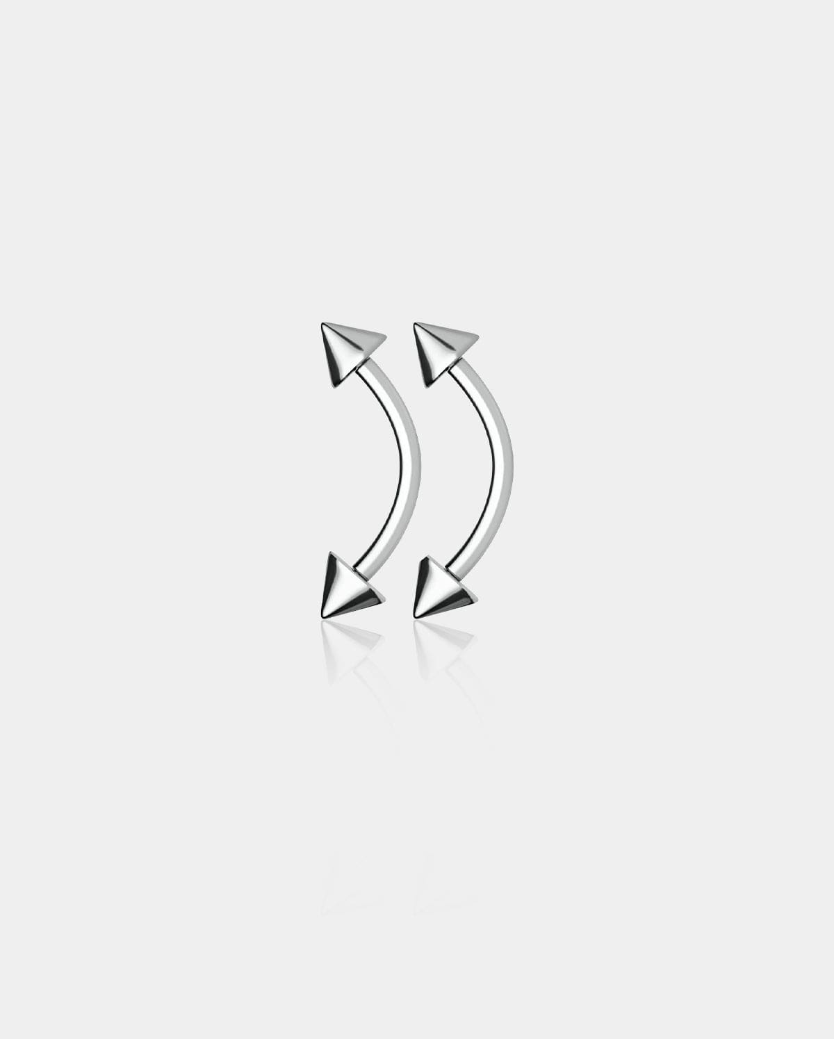 18G 2PCS Spike Internally Threaded Titanium Eyebrow Rings