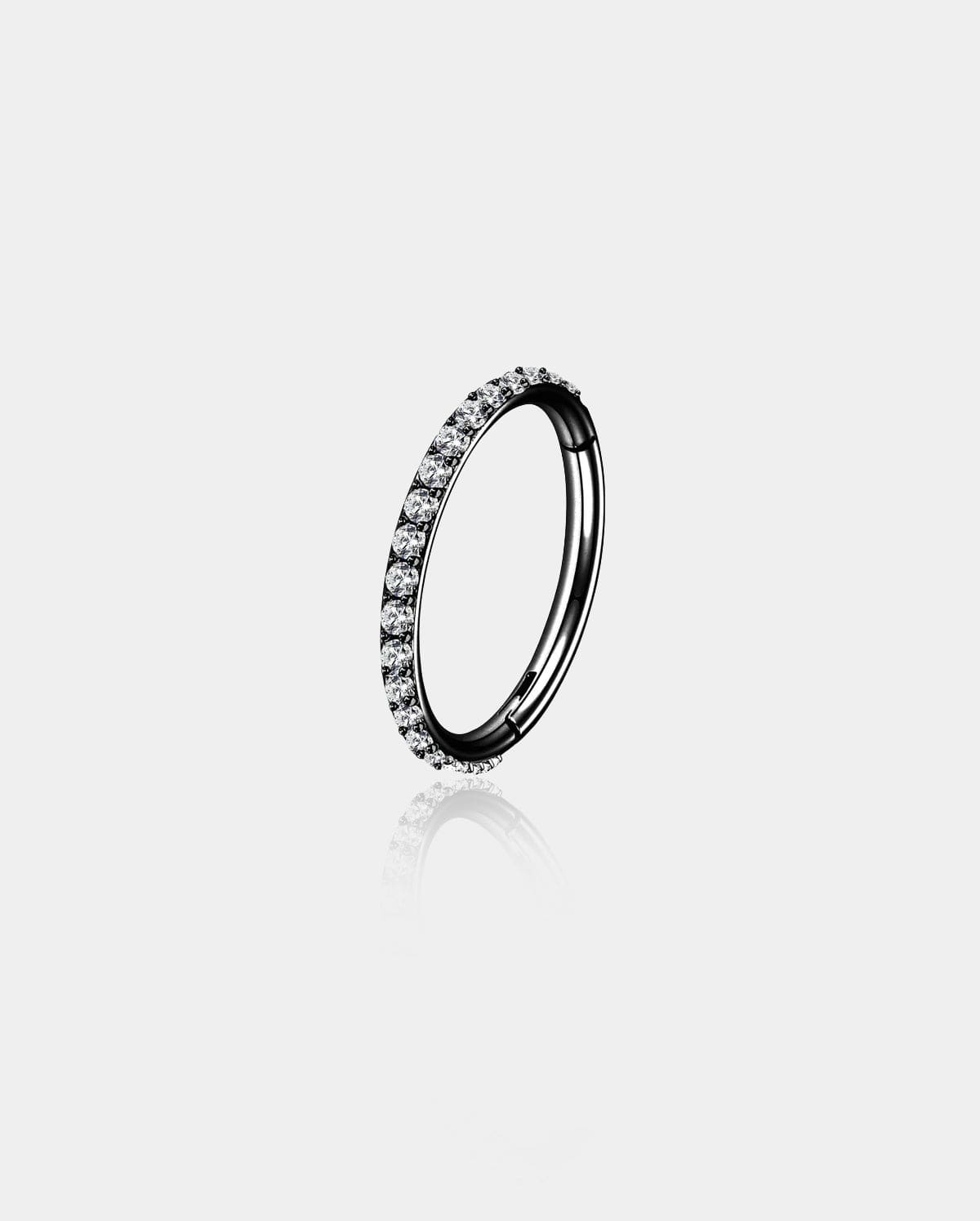 18G Black/Rainbow CZ Segment Nose Ring
