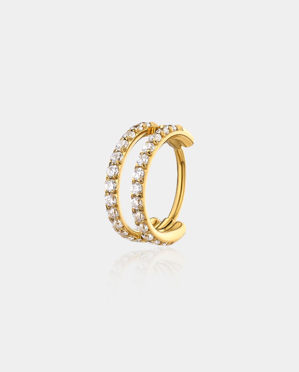 20G Double Row CZ Hoop Nose Ring