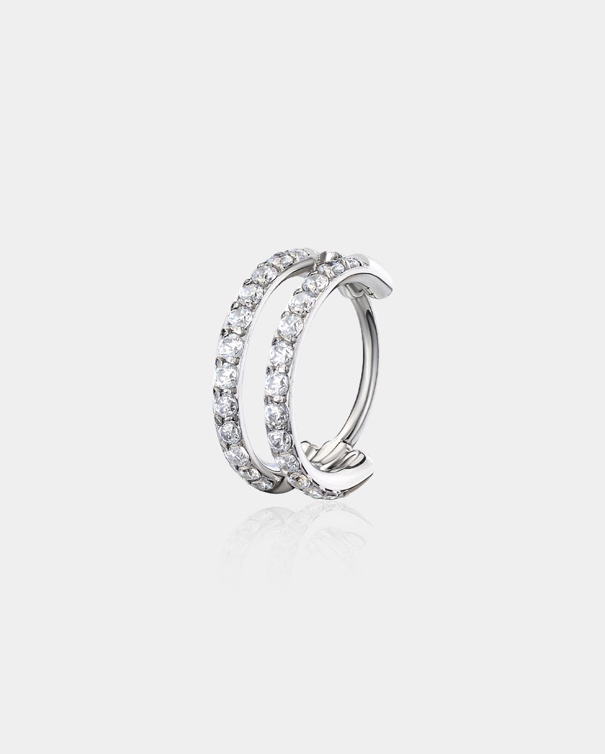 20G Double Row CZ Hoop Nose Ring