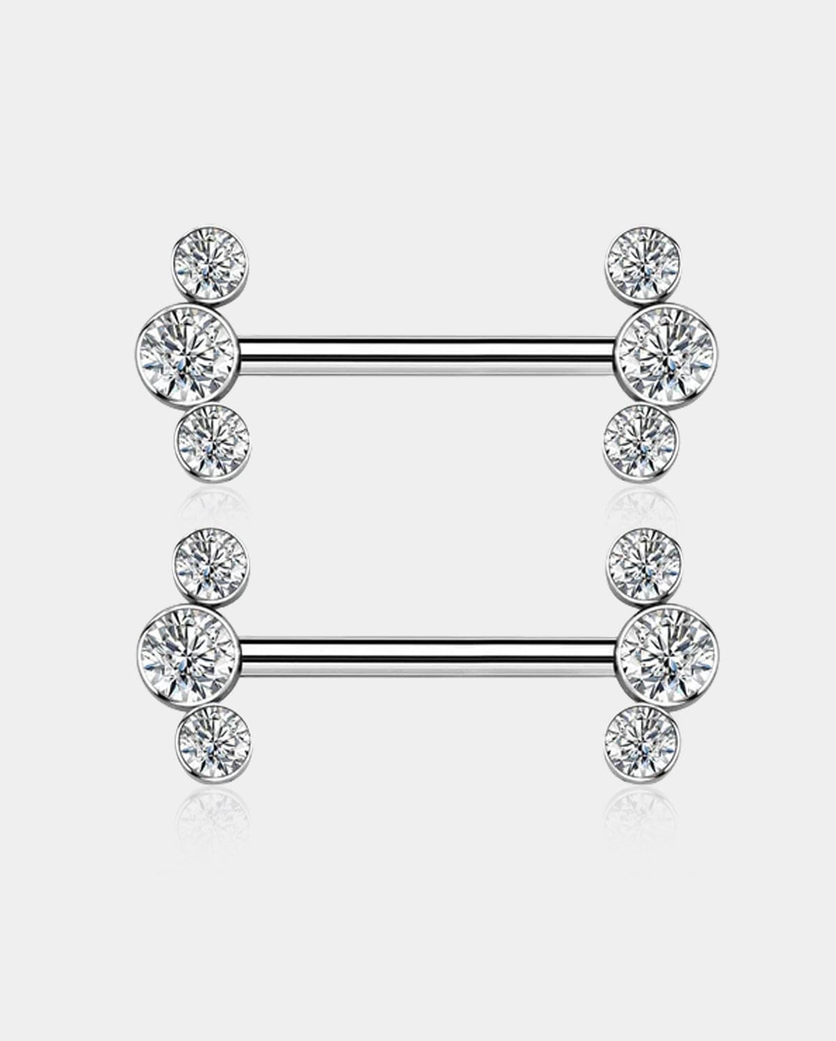 2Pcs Internally Threaded Titanium Nipple Barbell Pair