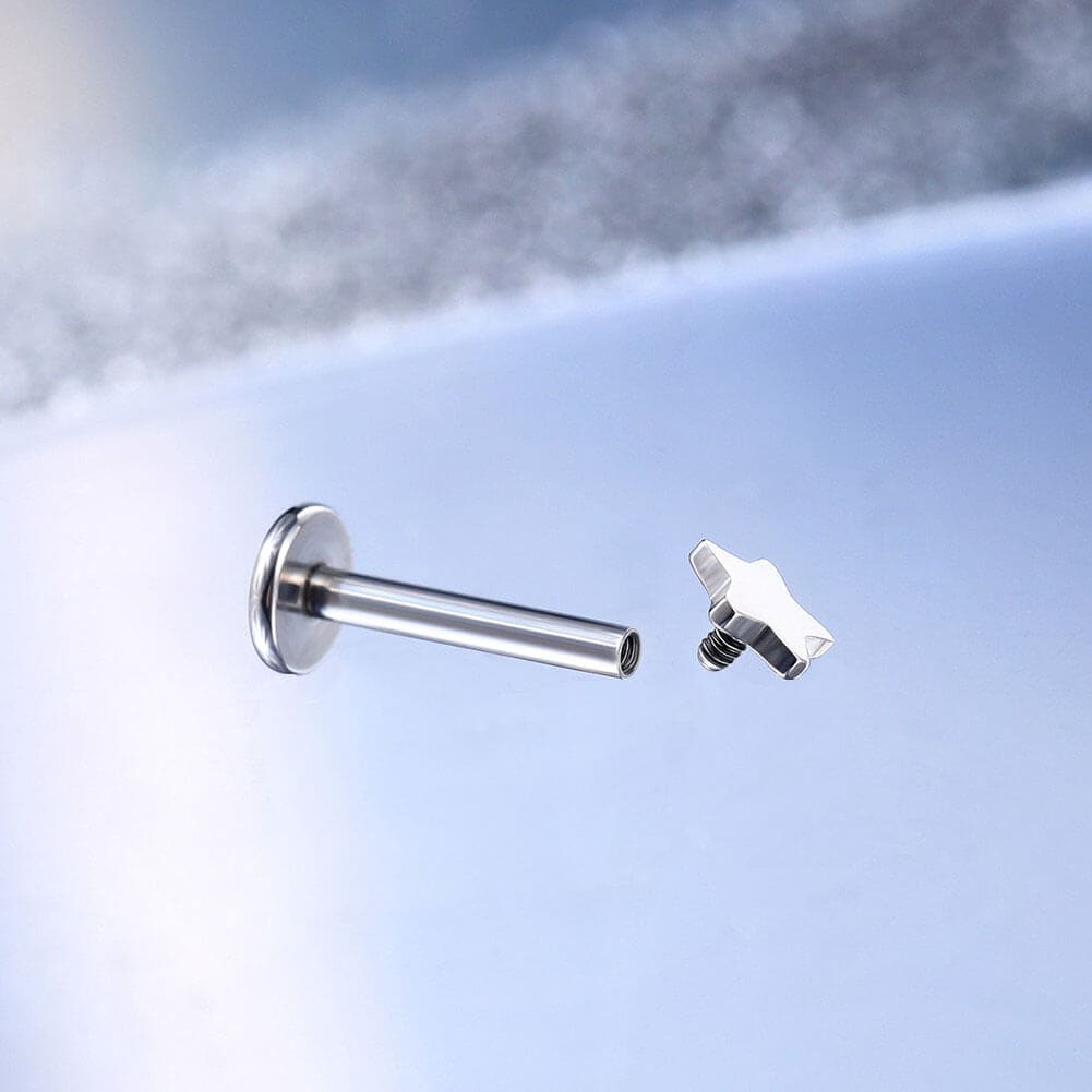 3PCS Star Internally Threaded Titanium Helix Stud