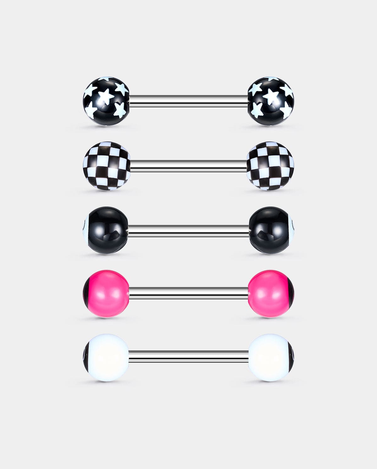 5PCS Acrylic Y2K Tongue Barbells Set
