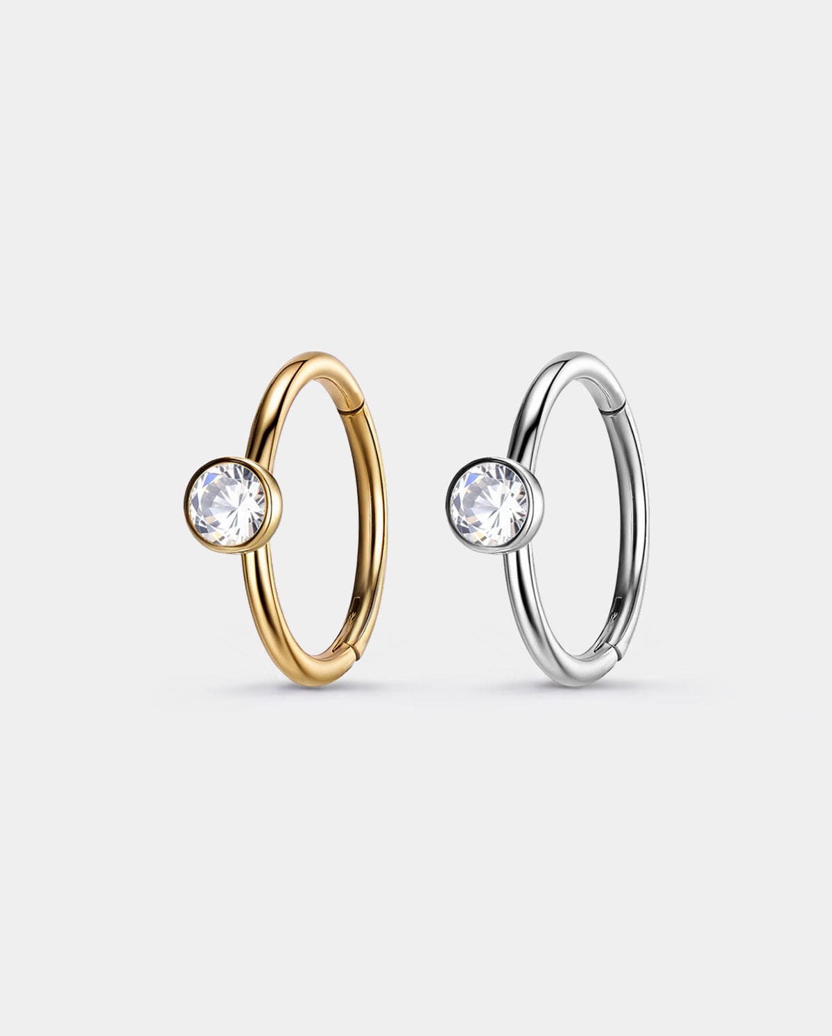 Bezel CZ Segment Nose Hoop