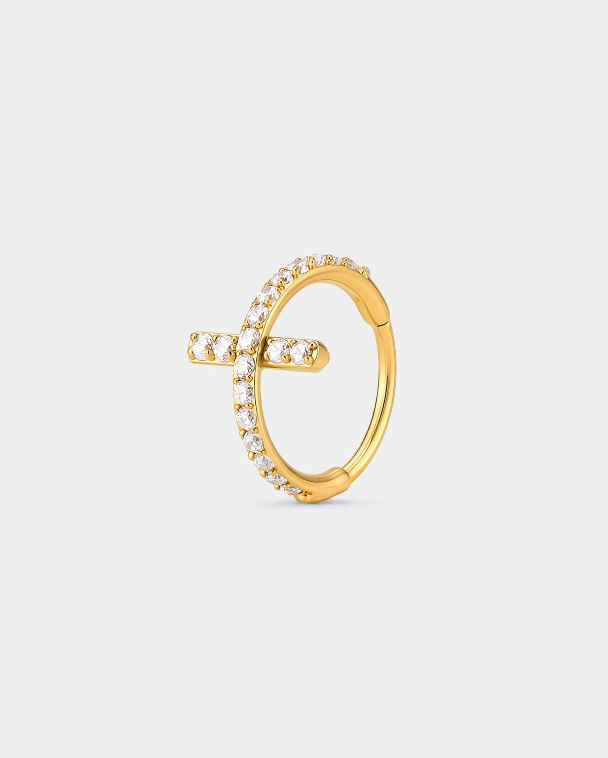 Cross CZ Segment Nose Ring
