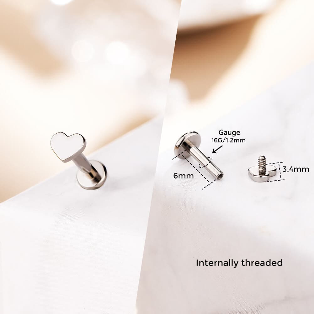 Cute Shape Titanium Internally Threaded Helix Stud