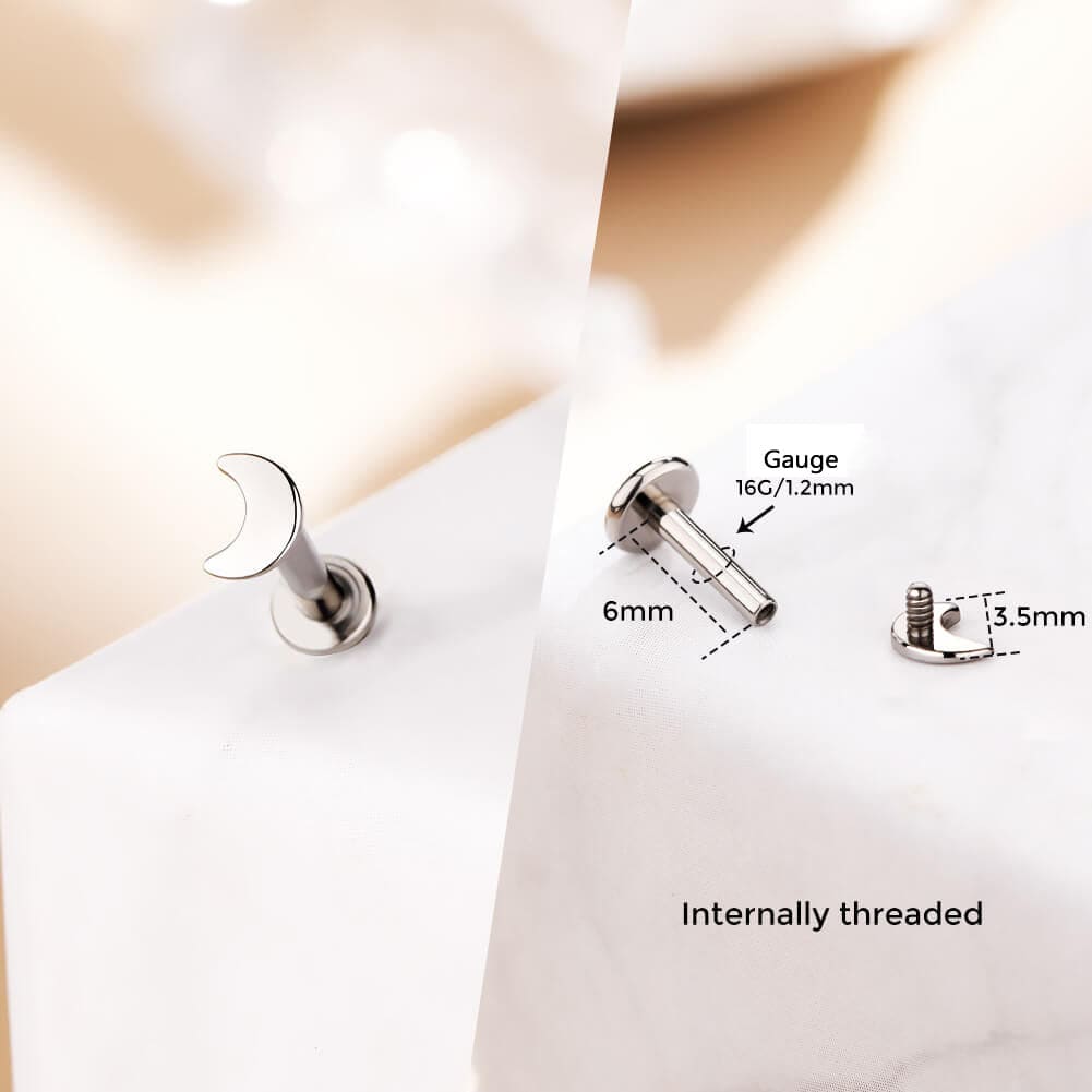 Cute Shape Titanium Internally Threaded Helix Stud