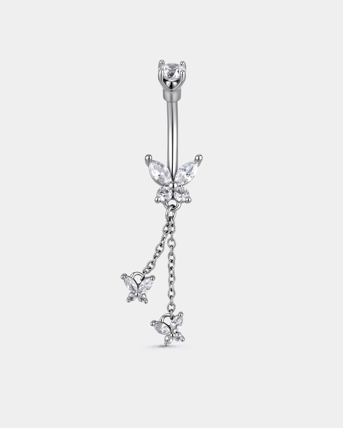 CZ Butterfly Dangle Belly Ring