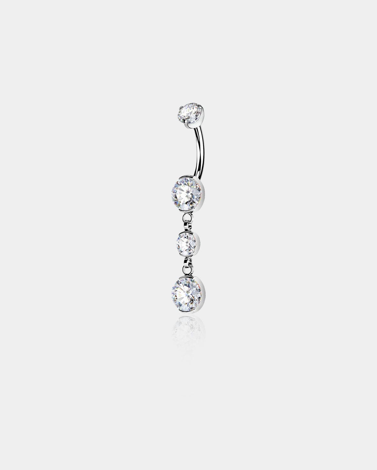 CZ Dangle Titanium Belly Ring