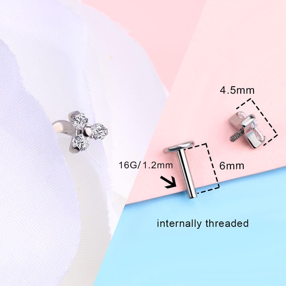 CZ Dot Titanium Cartilage Stud Set