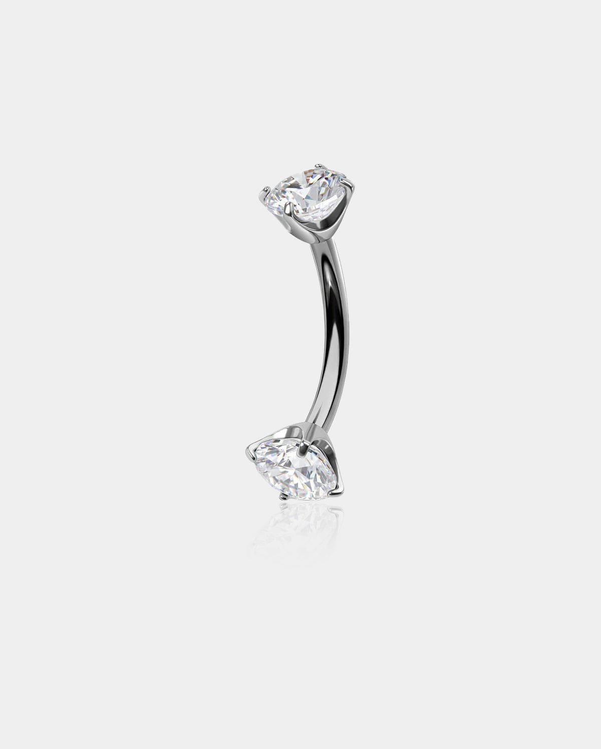 CZ Internally Threaded Titanium Belly Ring