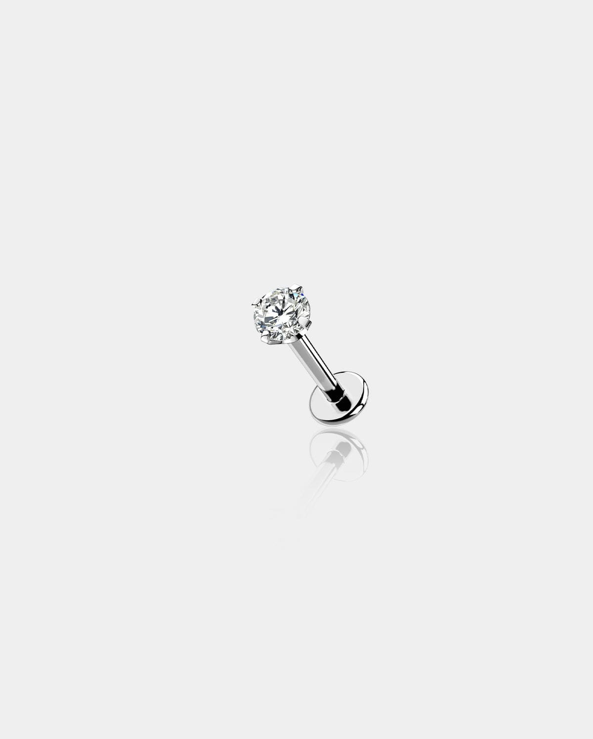 CZ Internally Threaded Titanium Labret Stud