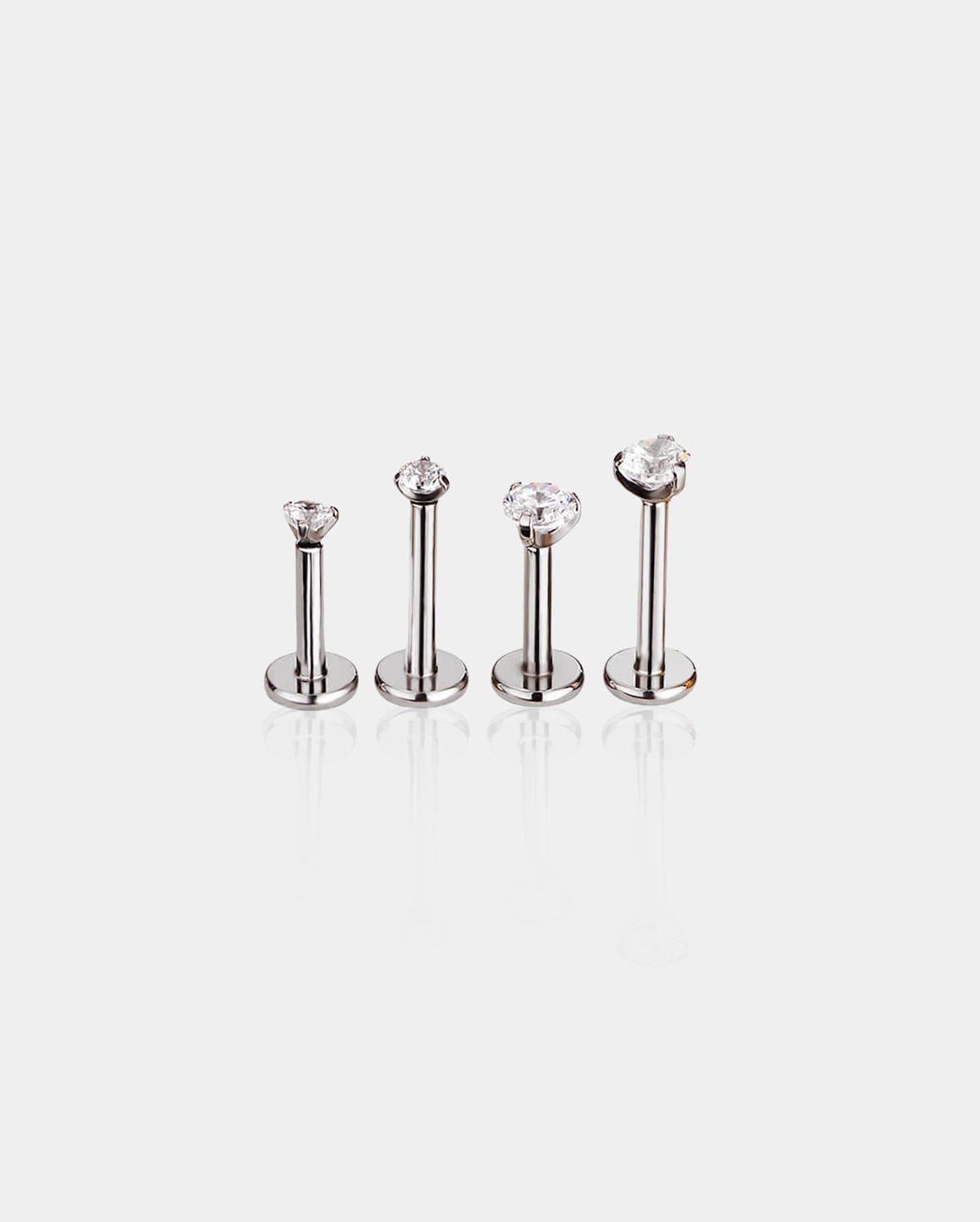 CZ Threadless Push Pin Titanium Helix Stud