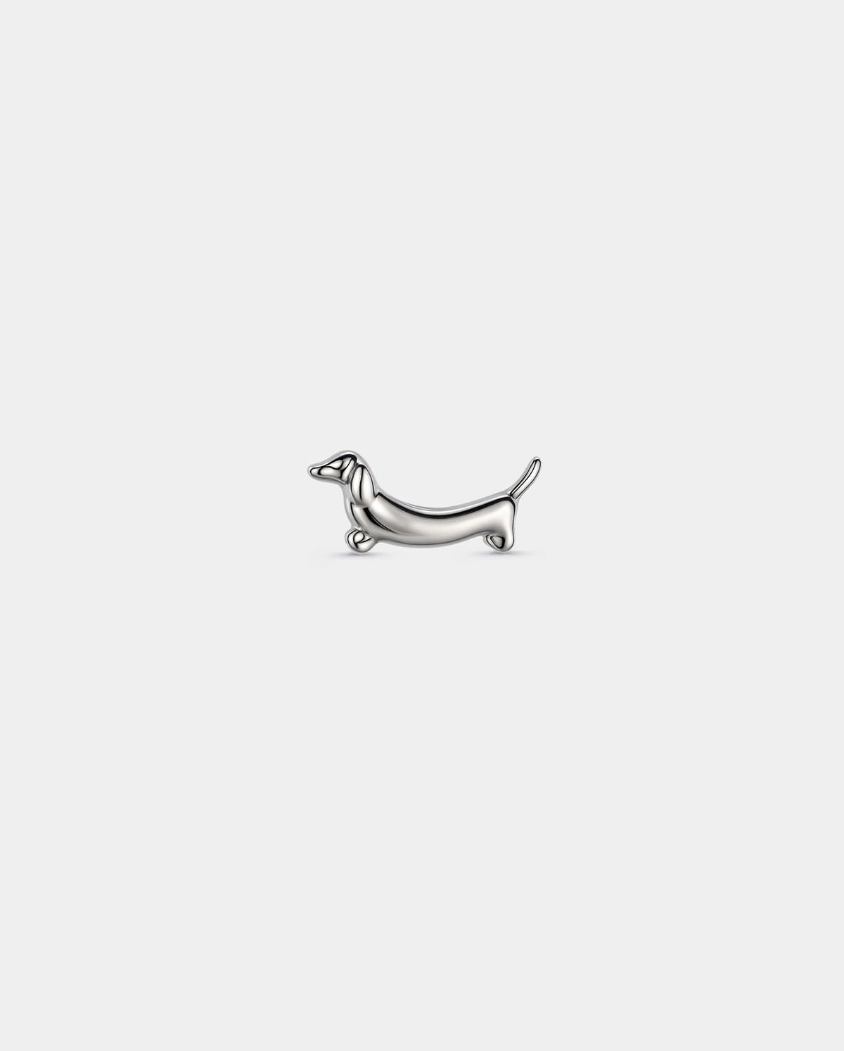 Dachshund Titanium Internally Threaded Cartilage Stud