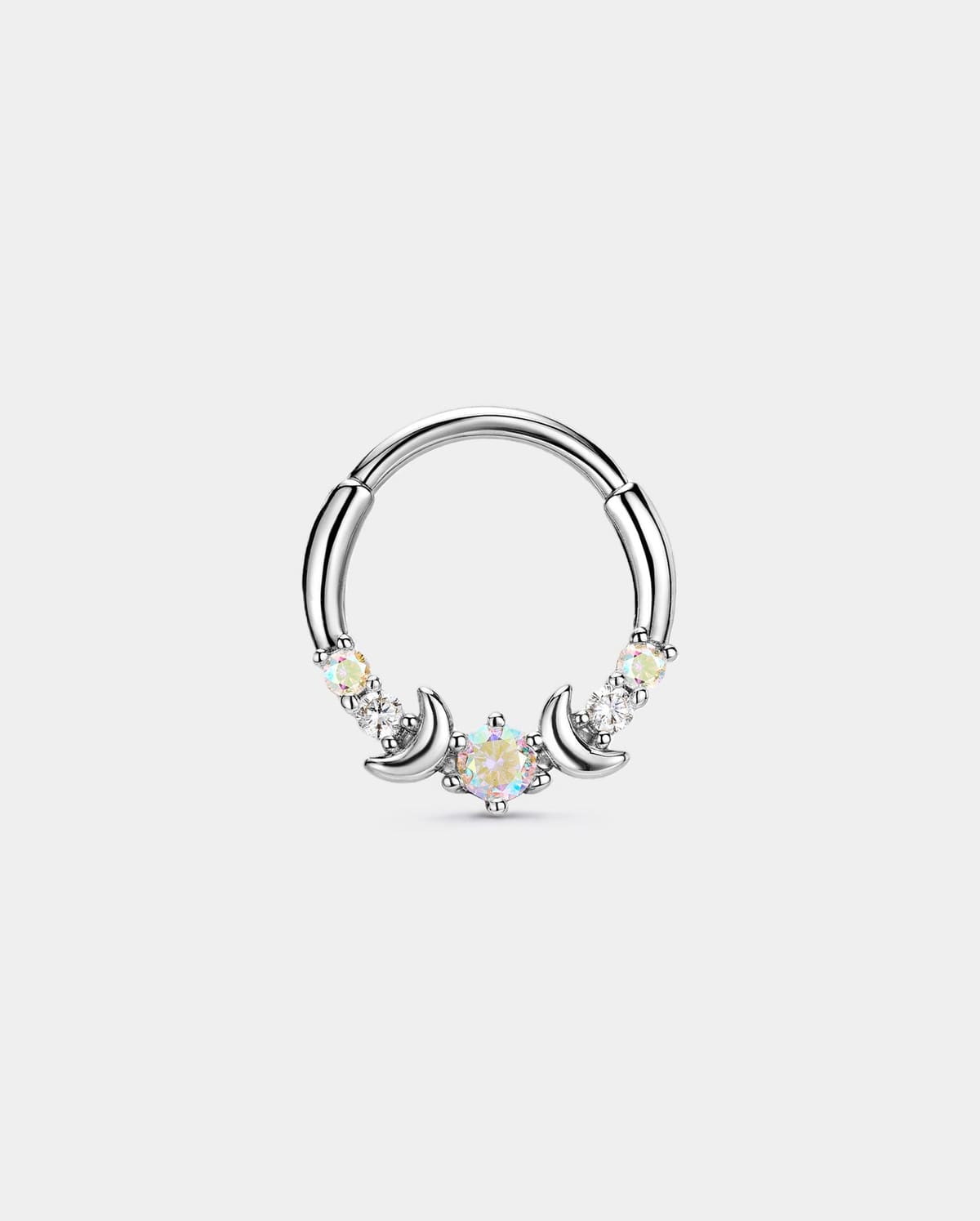 Double Moon AB CZ Segment Septum Ring