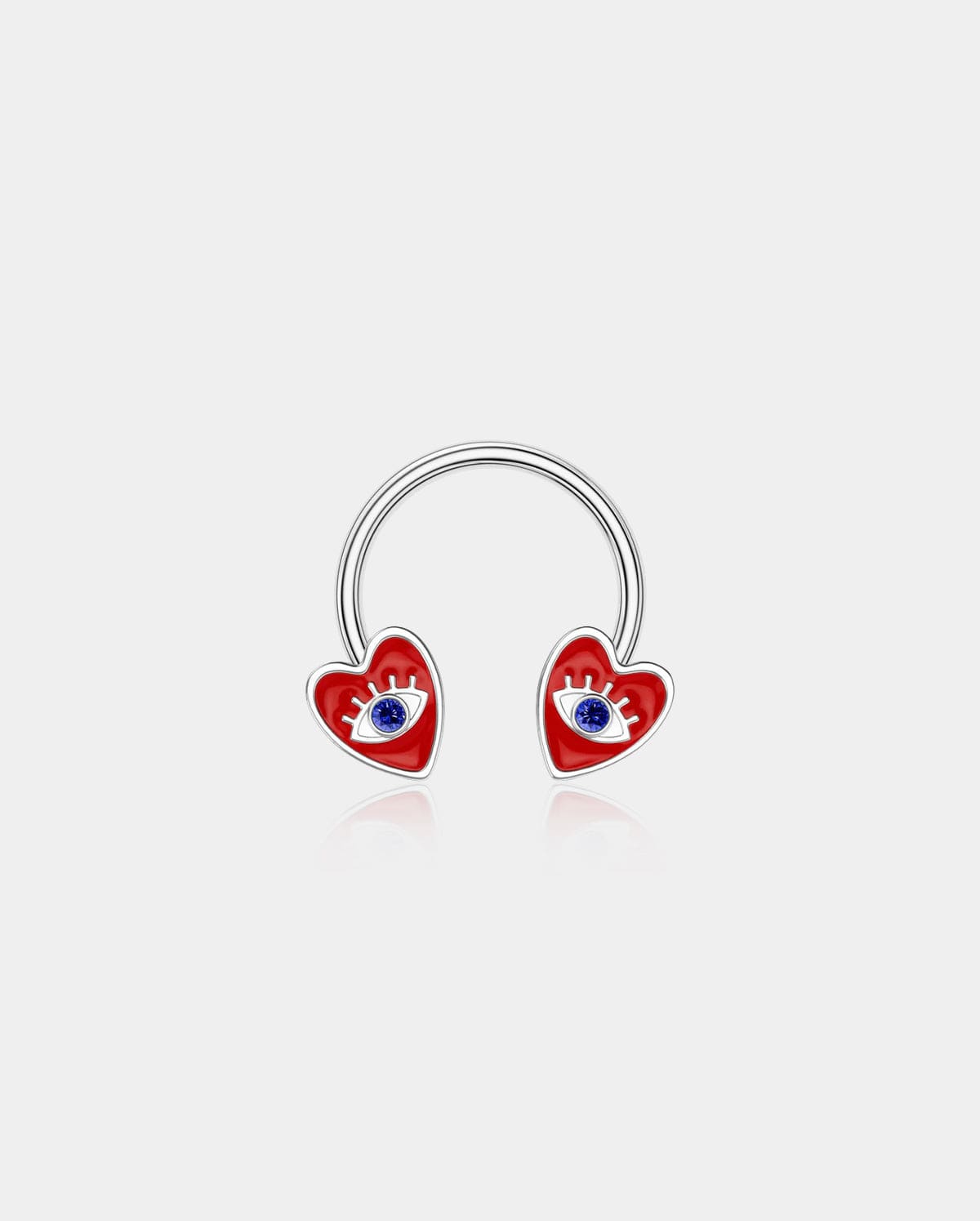 Evil Eye Red Heart Horseshoe Septum Ring