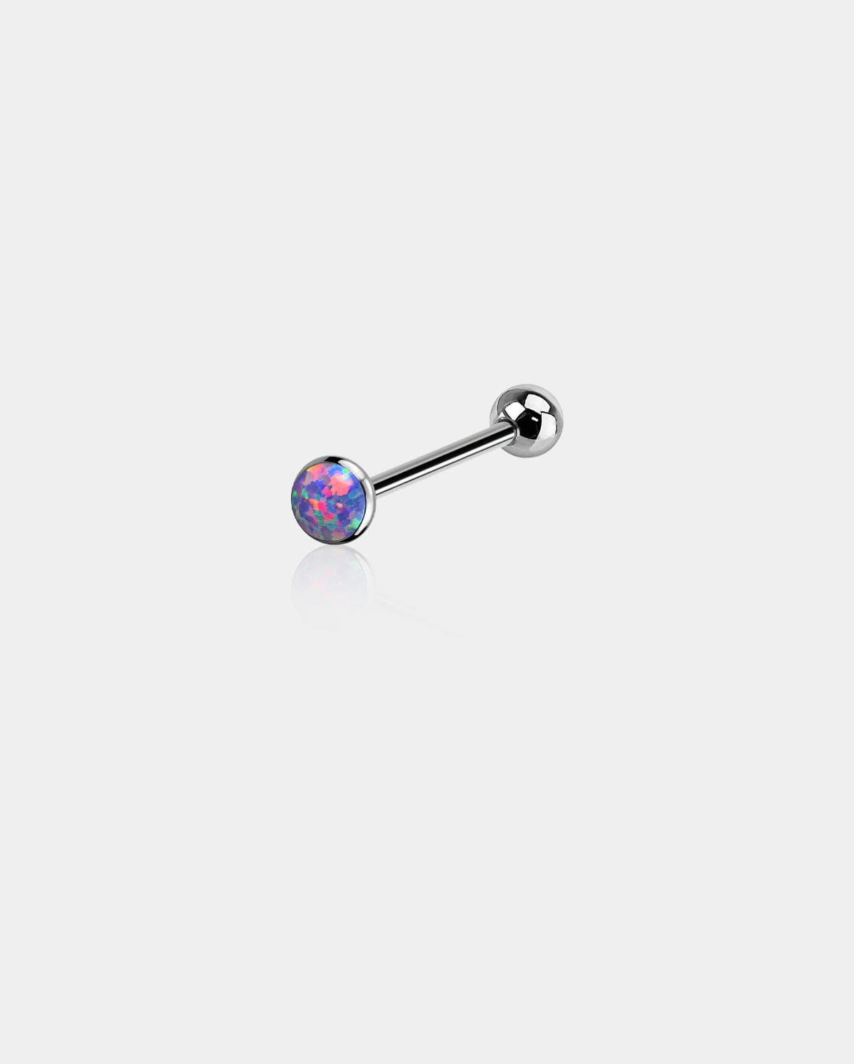 Flat Synthetic Opal Titanium Tongue Barbell