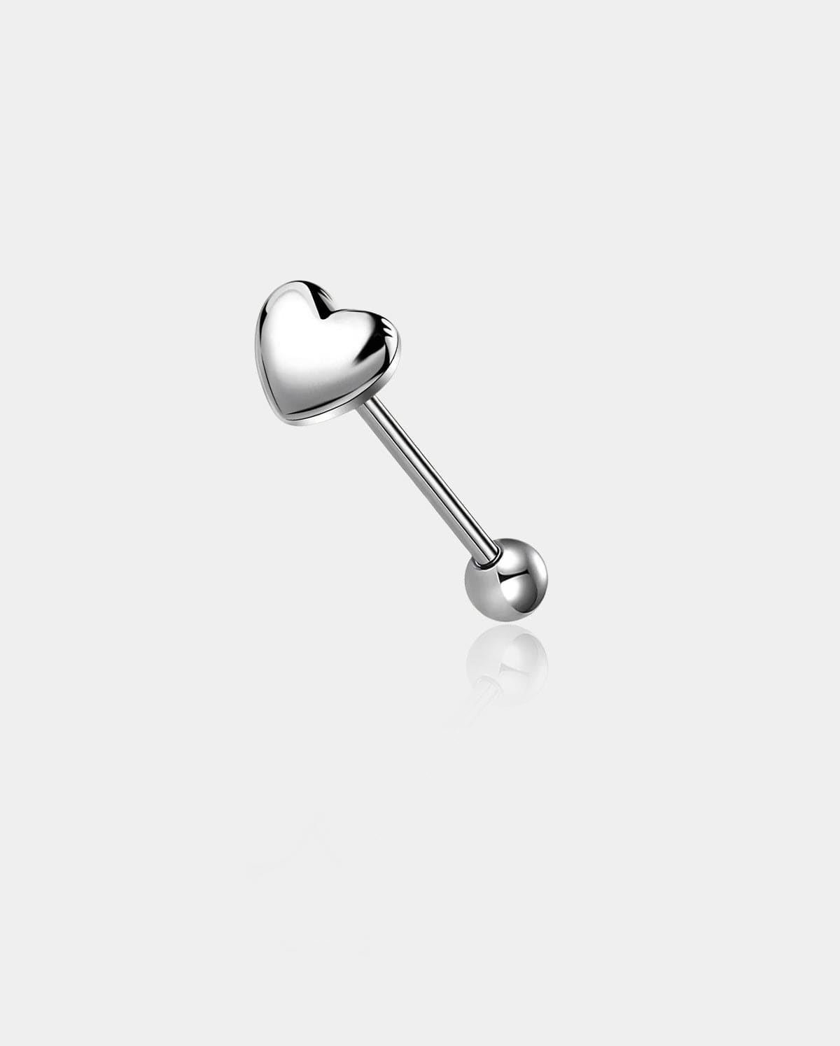 Heart Internally Threaded Titanium Tongue Barbell