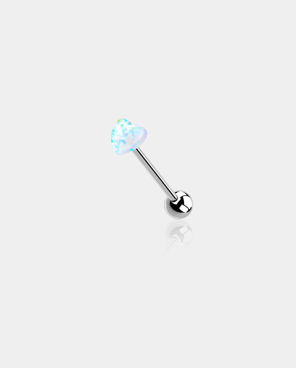 Heart Synthetic Opal Titanium Tongue Barbell