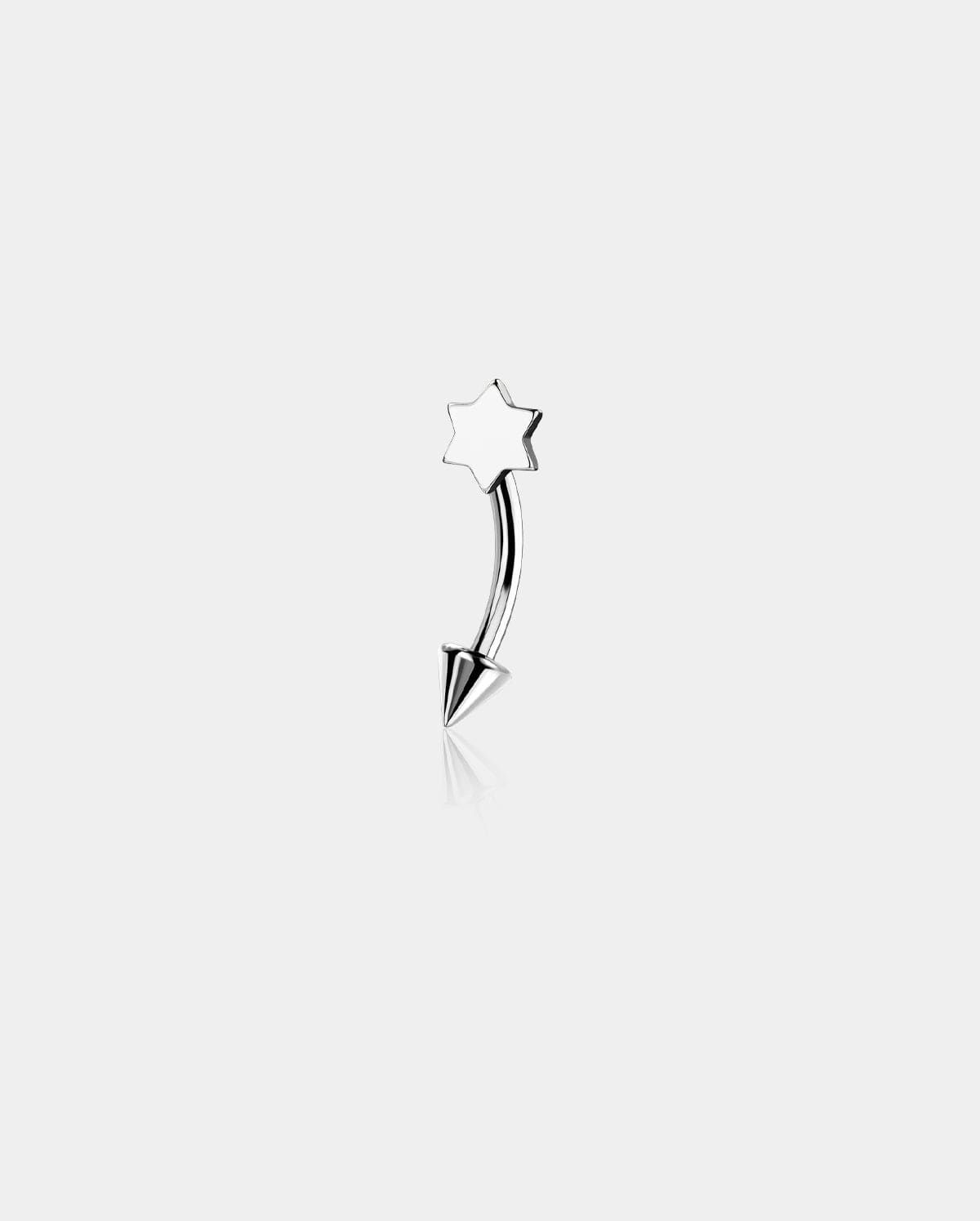 Hexagram Internally Threaded Titanium Eyebrow Ring