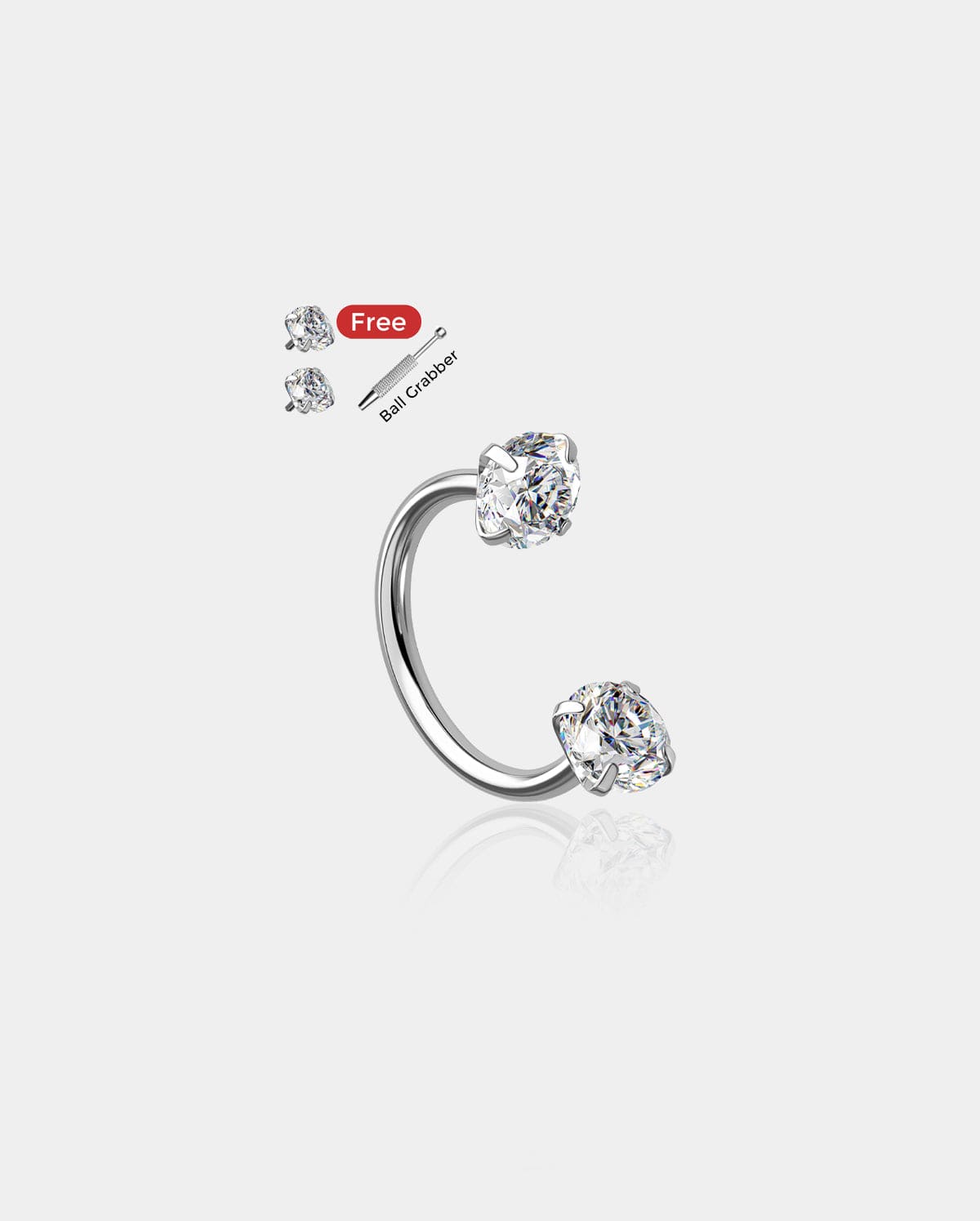 Horseshoe CZ Nostril Hoop With Tool Set