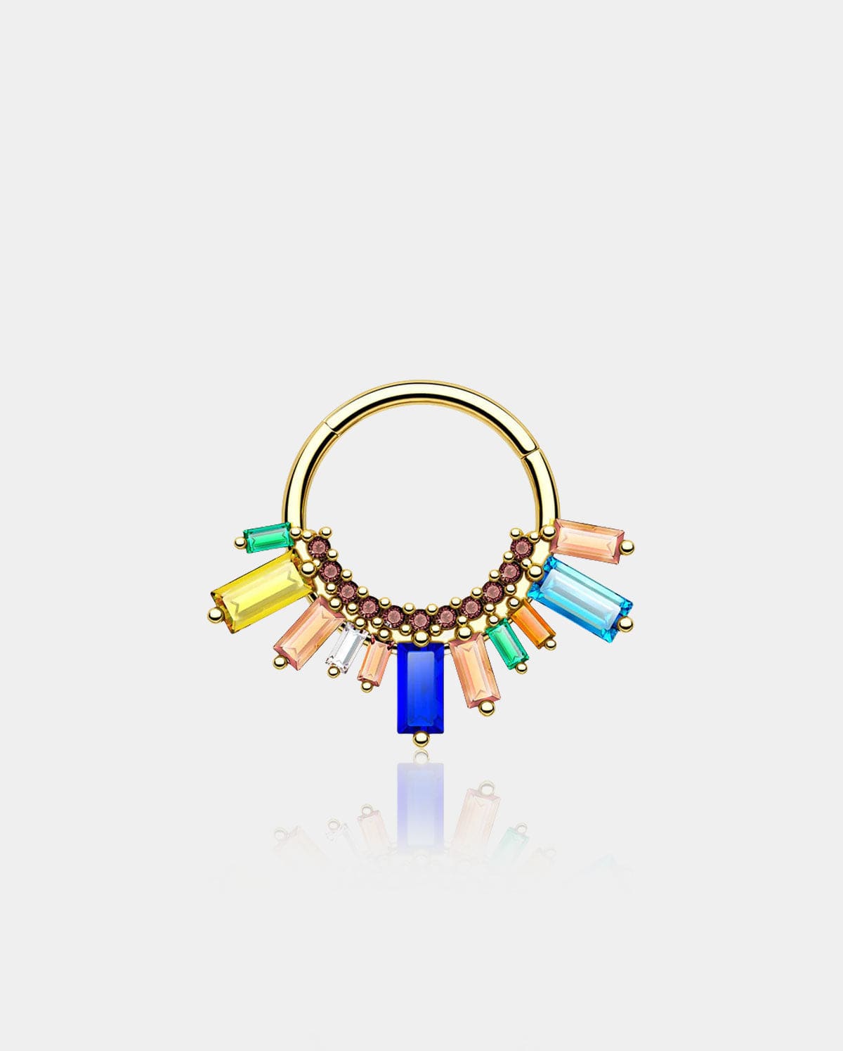 Paris Louvre CZ Gems Septum Ring Daith Earrings