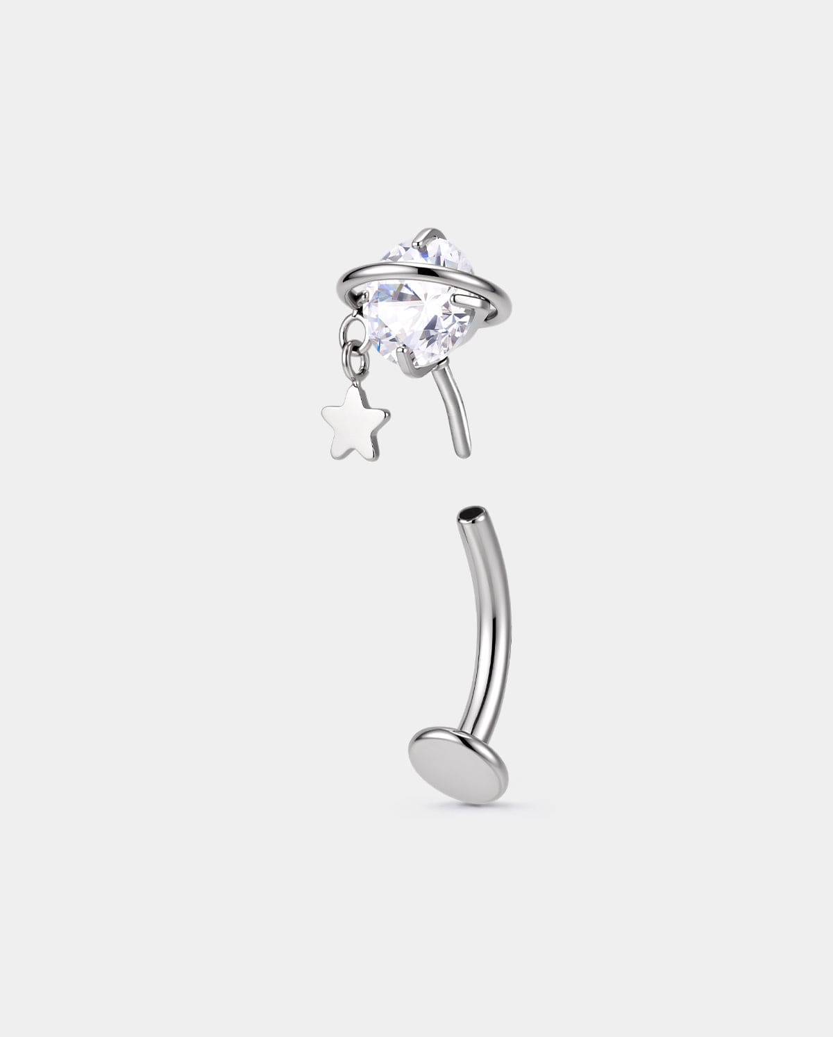 Planet Threadless Floating Titanium Belly Ring