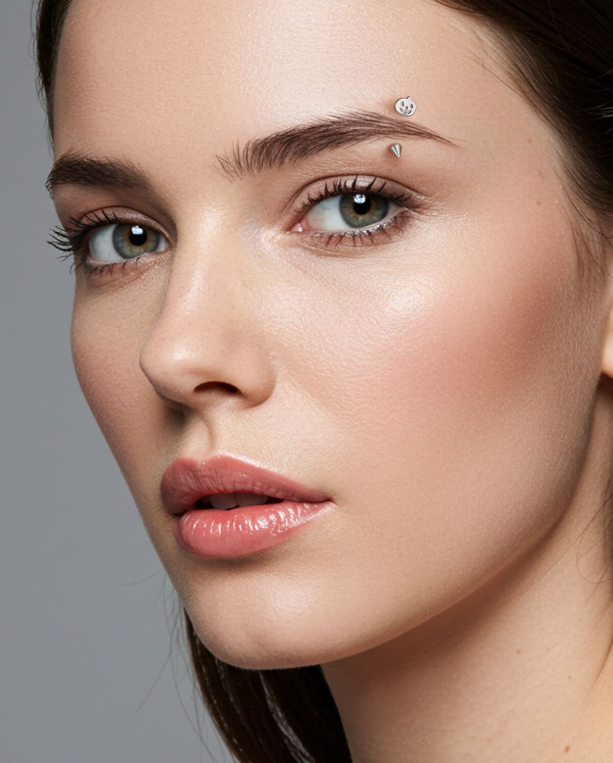 Pumpkin Internally Threaded Titanium Rook Eyebrow Piercing