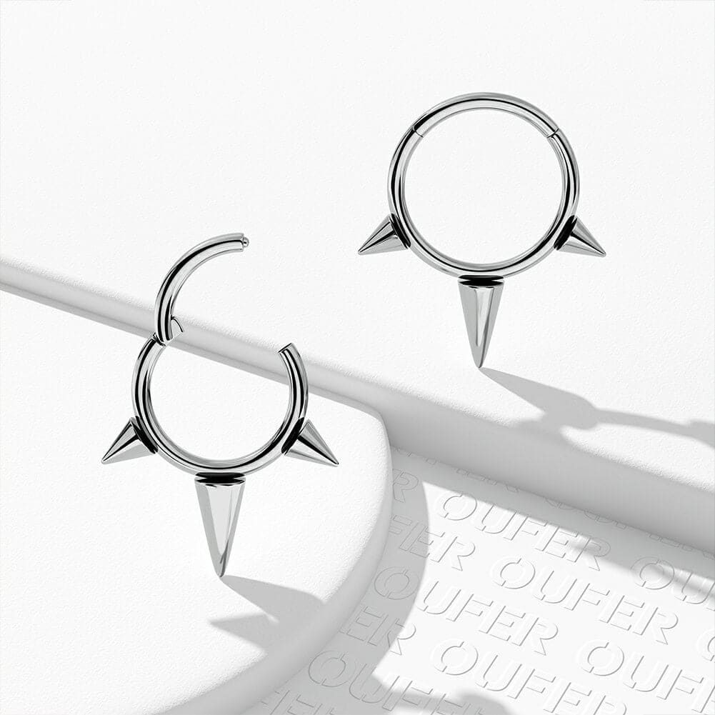 Punk Triple Spikes Septum Clicker Ring
