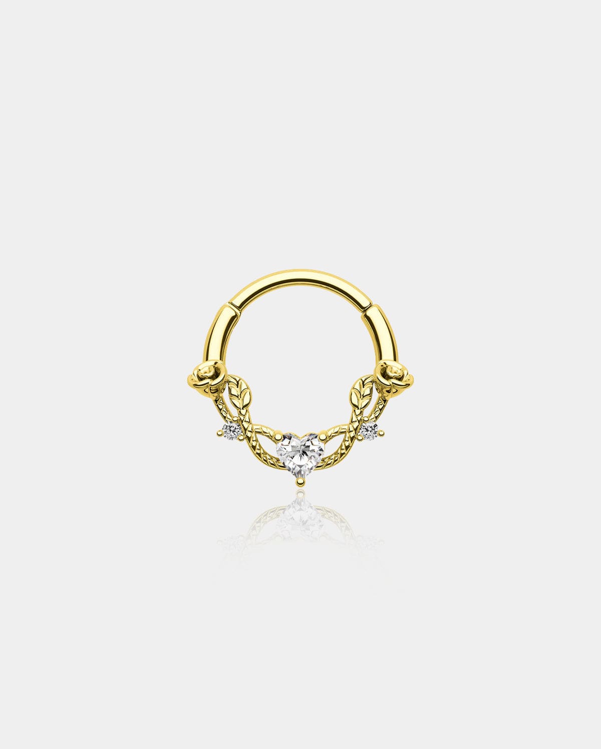 Rose Heart Hinged Segment Septum Ring