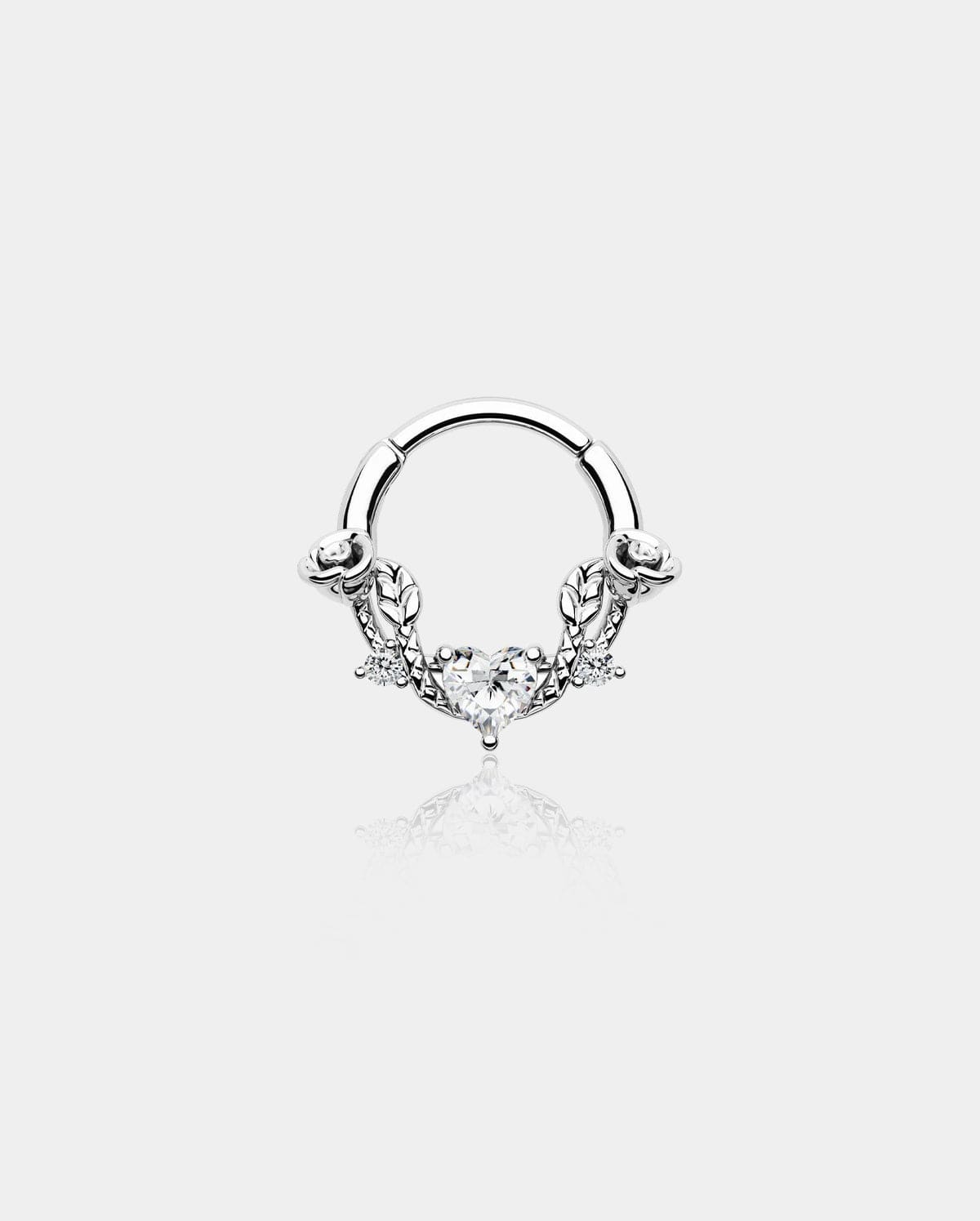 Rose Heart Hinged Segment Septum Ring