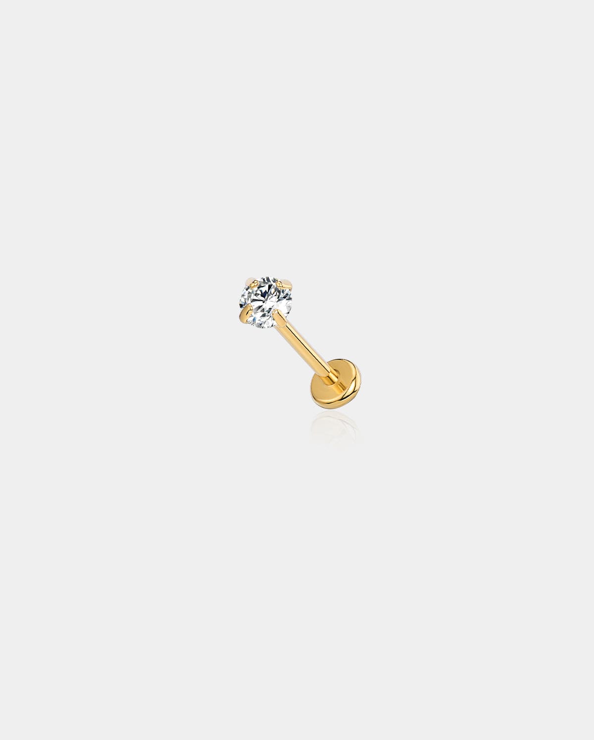 Round CZ Titanium Threadless Nose Stud