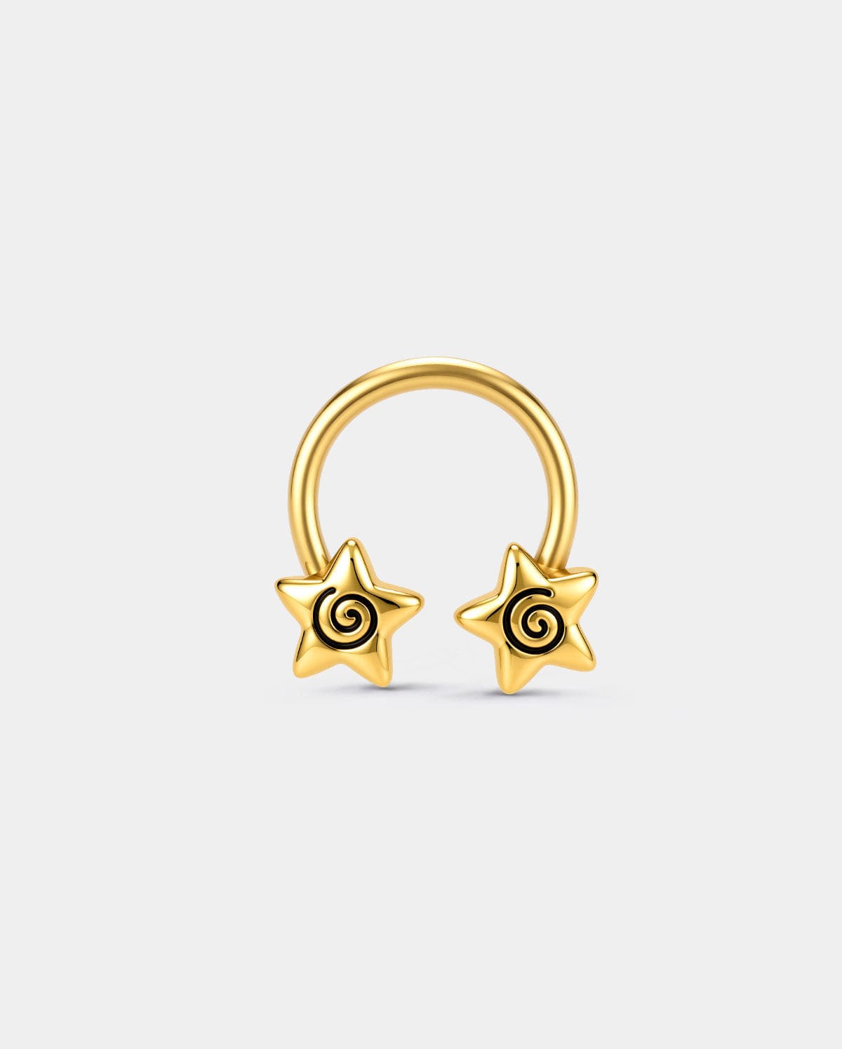 Spiral Star Horseshoe Septum Ring