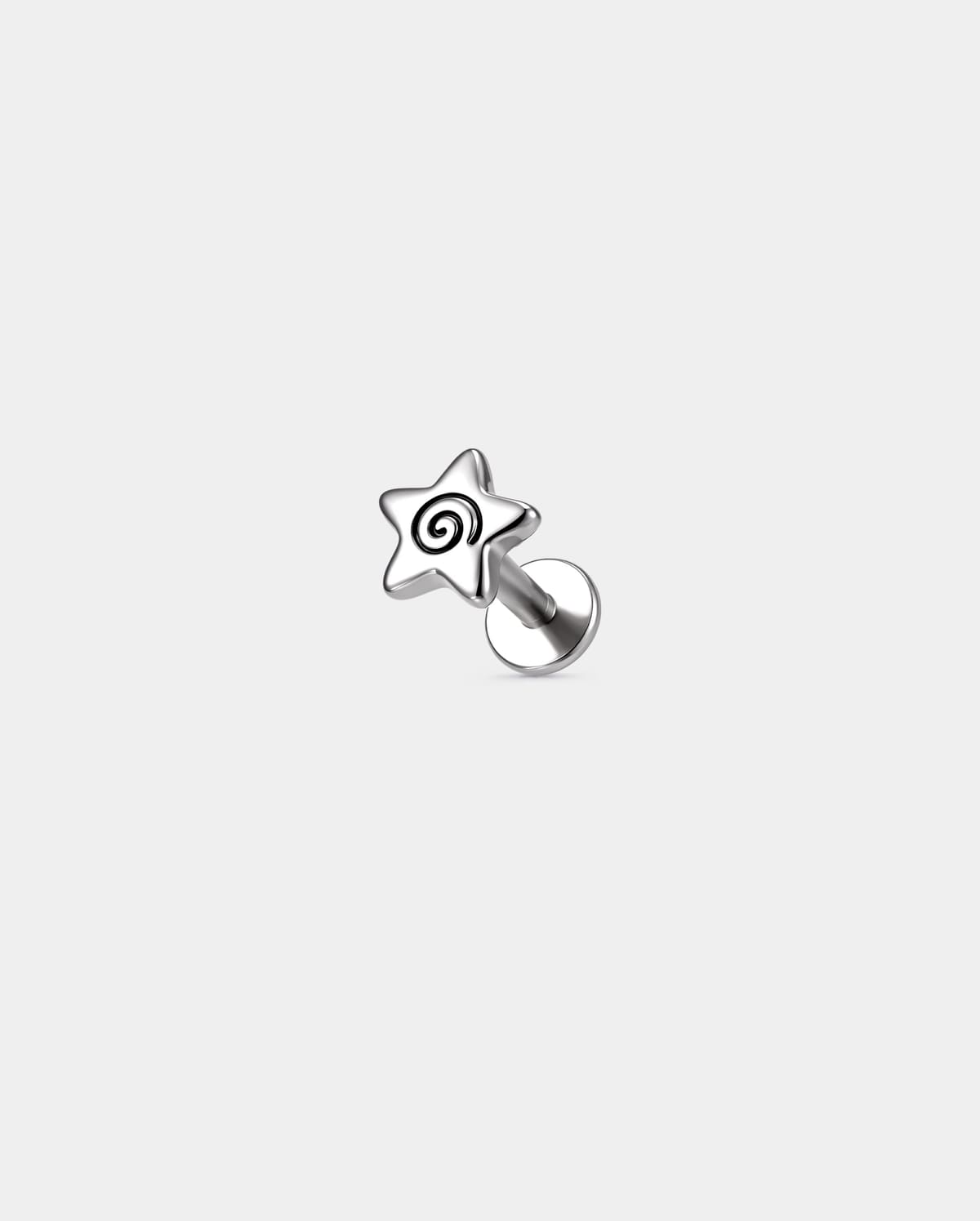 Spiral Star Internally Threaded Cartilage Stud