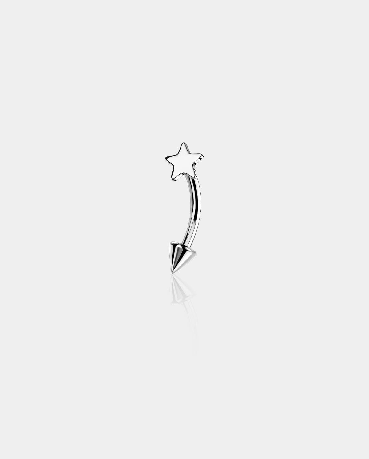 Star Curved Titanium Eyebrow Ring