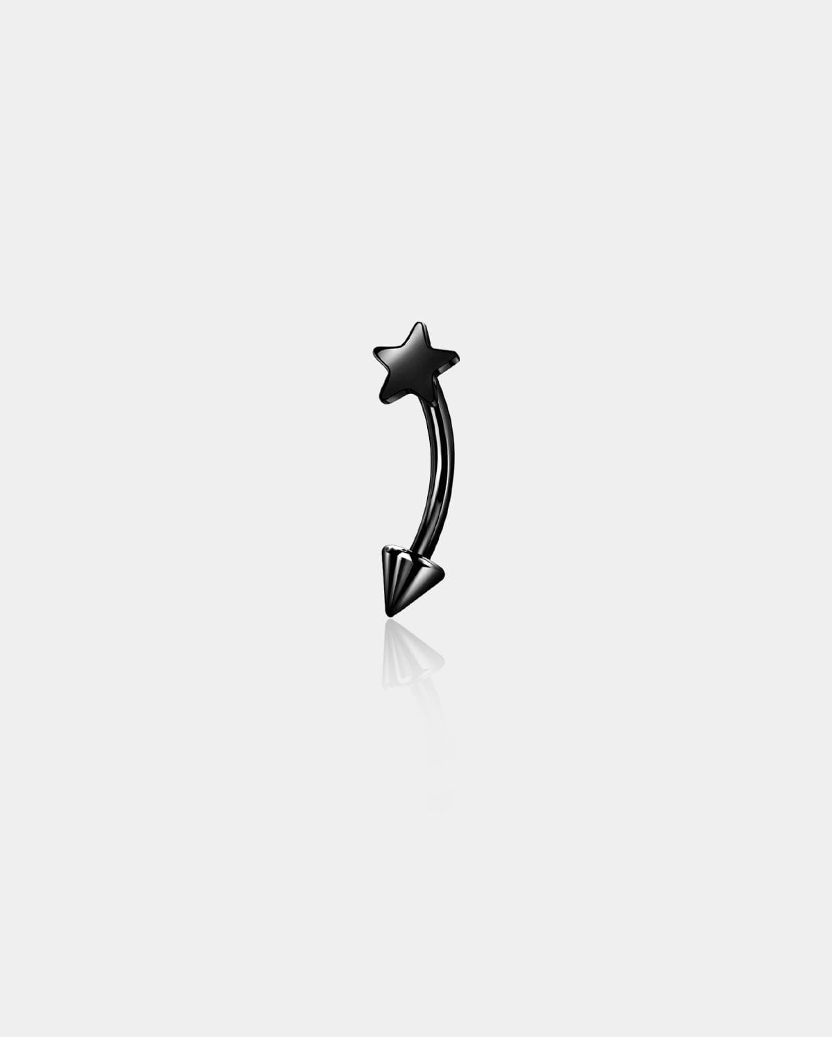 Star Curved Titanium Eyebrow Ring