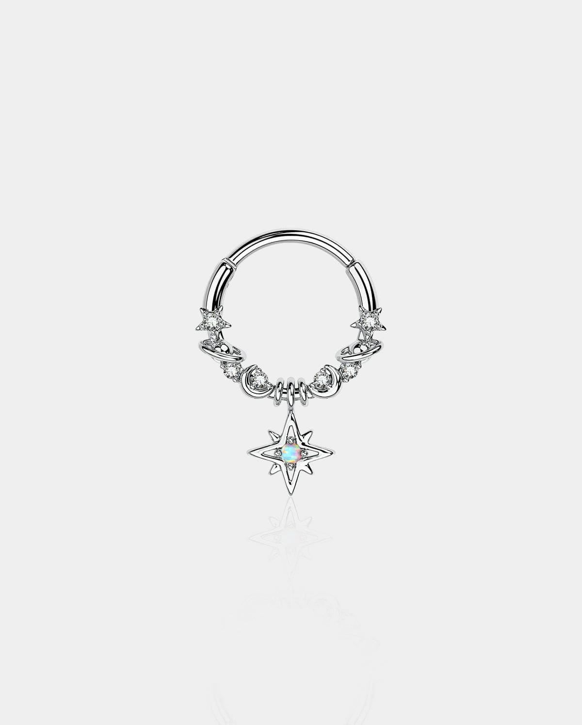 Star Moon Planet Dangle Septum Ring