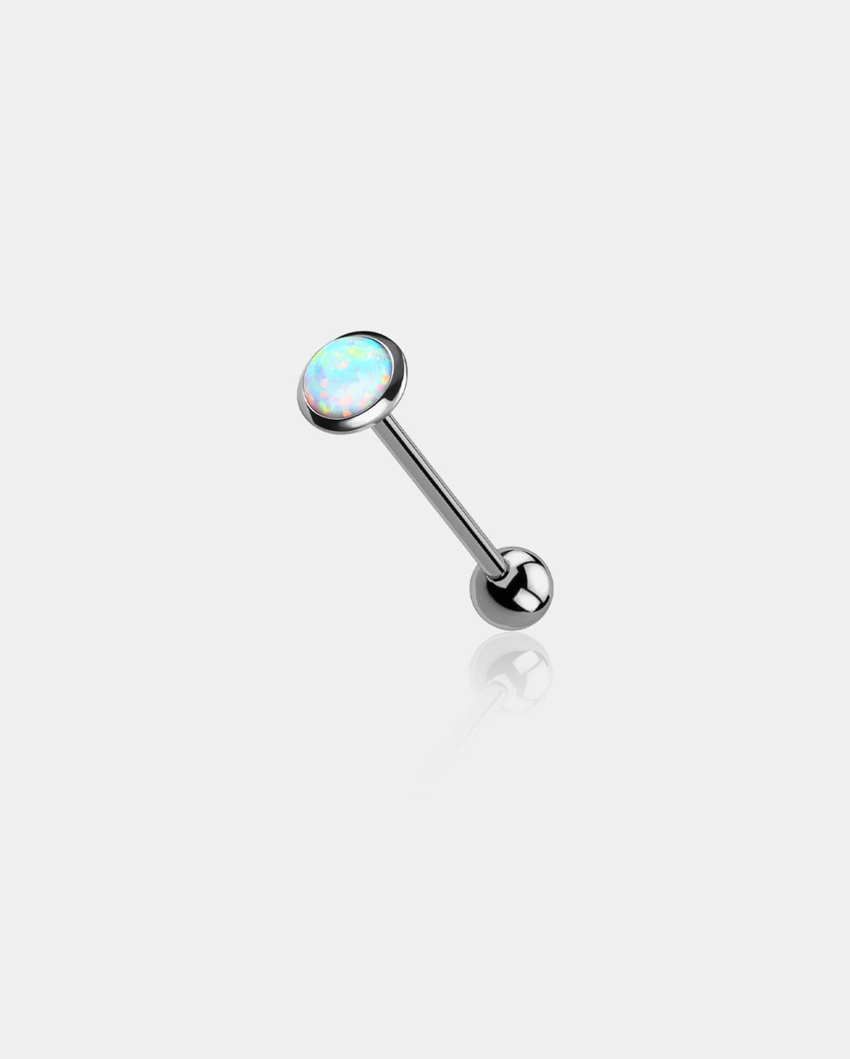 Synthetic Opal Internally Threaded Titanium Tongue Barbell