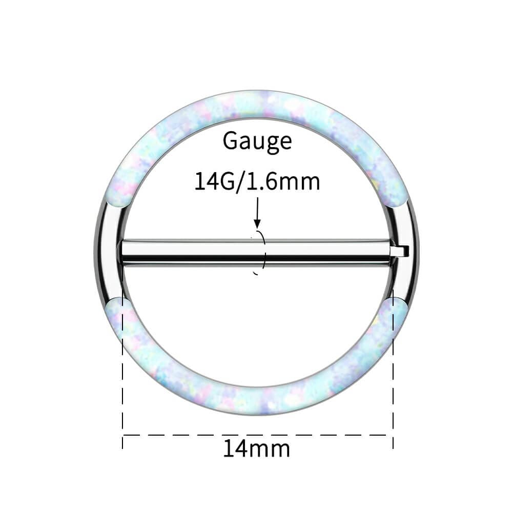 Synthetic Opal Titanium Clicker Nipple Shield Pair