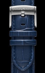 Genuine Italian Leather 22mm Dress Watch Strap - Dark Blue